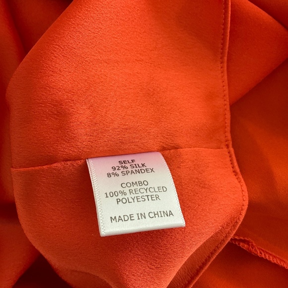 La Ligne Mia Silk Blend Dress in Tangerine - Picture 5 of 5